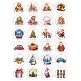  4 cm-es körök karácsonyi figurákkal