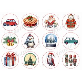  6 cm-es körök karácsonyi figurákkal 2