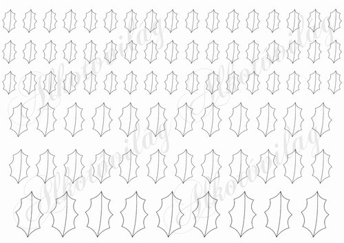 Magyal levelek 2-3-4 cm méretben - bármilyen világosabb színű filcre nyomva kérhető