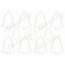   Fenyőfák cuki téli állatkákkal HÁTULJA - 8 és 5,5 cm magas