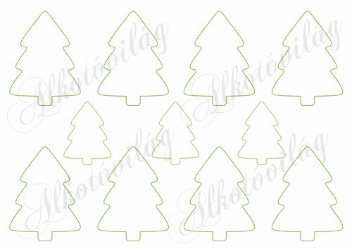 Fenyőfák cuki téli állatkákkal HÁTULJA - 8 és 5,5 cm magas