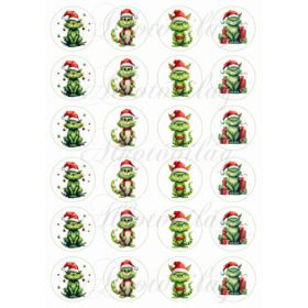 GrincsCic mikulássapkában 4 cm körökben