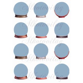 Hógömbök vintage mikulásokkal 5,5 cm magas - HÁTULJA