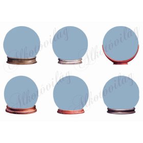 Hógömbök vintage mikulásokkal 8 cm magas - HÁTULJA