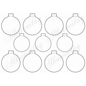   Karácsonyi gömbök 6,5 és 5,5 cm szélesek - bármilyen világosabb színű filcre nyomva kérhető