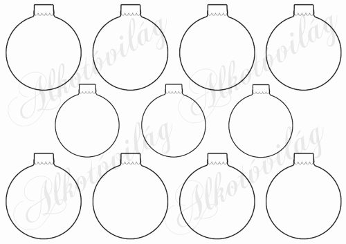 Karácsonyi gömbök 6,5 és 5,5 cm szélesek - bármilyen világosabb színű filcre nyomva kérhető