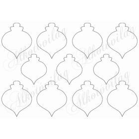   Karácsonyi ovális díszek 2. változat 6,5 és 5,5 cm szélesek - bármilyen világosabb színű filcre nyomva kérhető