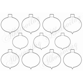   Karácsonyi ovális díszek 6,5 és 5,5 cm szélesek - bármilyen világosabb színű filcre nyomva kérhető