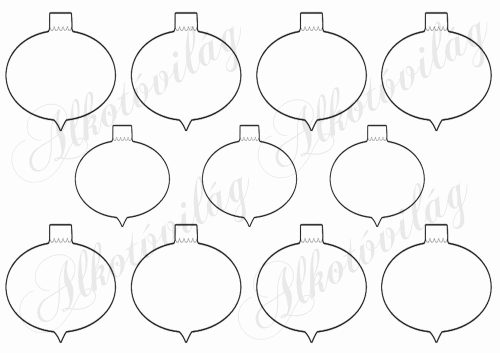 Karácsonyi ovális díszek 6,5 és 5,5 cm szélesek - bármilyen világosabb színű filcre nyomva kérhető