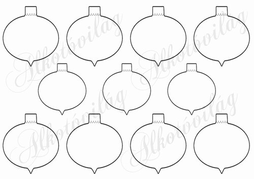 Karácsonyi ovális díszek 6,5 és 5,5 cm szélesek - bármilyen világosabb színű filcre nyomva kérhető