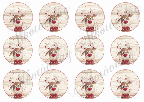 Rénik fa alapon 12 db - 6,5 cm