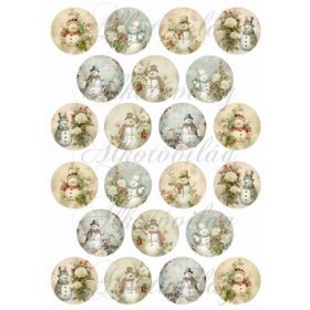 Vintage hóemberes körök - 4,5 cm átmérőjű