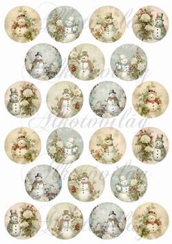 Vintage hóemberes körök - 4,5 cm átmérőjű