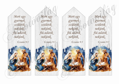 Betlehemes könyvjelző bibliai idézettel - 16,5 x 5,5 cm