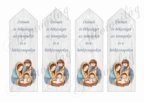 Betlehemes könyvjelző örömöt és békességet felirattal  - 16,5 x 5,5 cm