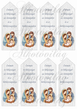 Betlehemes könyvjelző örömöt és békességet felirattal - 13 x 4,3 cm