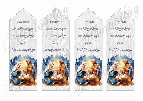 Betlehemes könyvjelző örömöt és békességet felirattal 2  - 16,5 x 5,5 cm