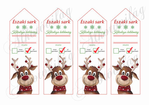 Könyvjelzők rénikkel ÉSZAKI SARK KÜLÖNLEGES KÜLDEMÉNY felirattal - 16,5 x 5,5 cm - NÉVRE SZÓLÓAN KÉRHETŐ (szerkesztési díjért)