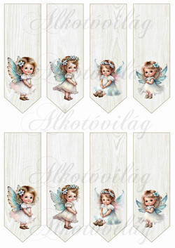 Könyvjelzők tüneményes türkiz ruhás angyalkákkal - 13 x 4,3 cm