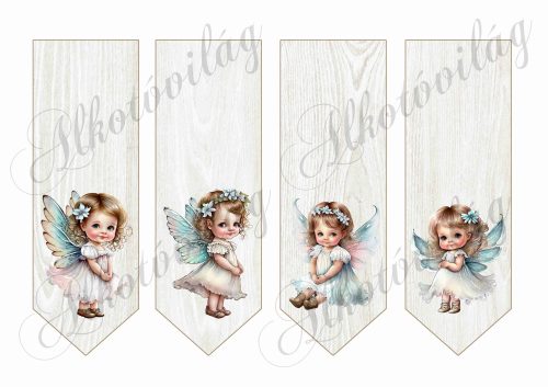 Könyvjelzők tüneményes türkiz ruhás angyalkákkal - 16,5 x 5,5 cm