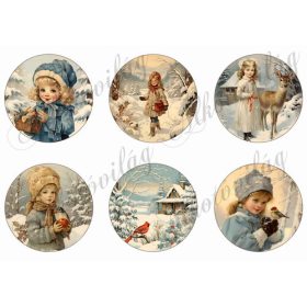 Körök karácsonyi vintage mintákkal 2 - 8,5 cm