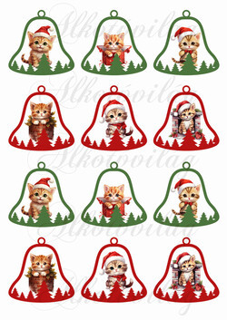 Tüneményes cicák harangokban - 6 cm magas