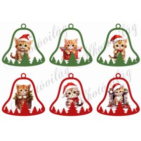 Tüneményes cicák harangokban - 9 cm magas