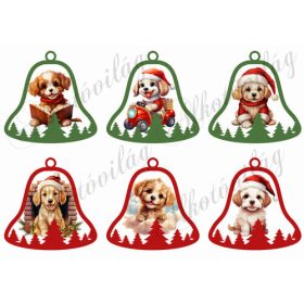 Tüneményes kutyusok harangokban - 9 cm magas