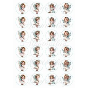 Tüneményes türkiz ruhás angyalkák 4 cm körökben