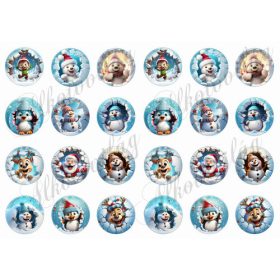 3D Karácsonyfadíszek cuki figurákkal - 4 cm