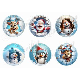 3D Karácsonyfadíszek cuki figurákkal - 8 cm