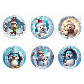 3D Karácsonyfadíszek cuki figurákkal 2 - 8 cm