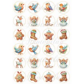 Csodás mézeskalács figurák körökben - 4 cm