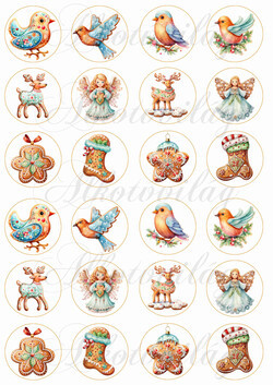 Csodás mézeskalács figurák körökben - 4 cm