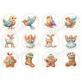 Csodás mézeskalács figurák körökben - 6 cm