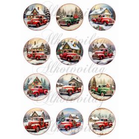 Karácsonyfadíszek autókkal,házakkal - 6,5 cm
