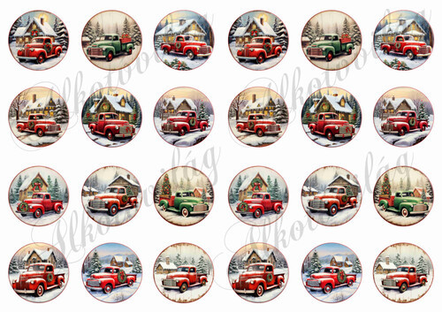 Karácsonyfadíszek autókkal,házakkal 4 cm