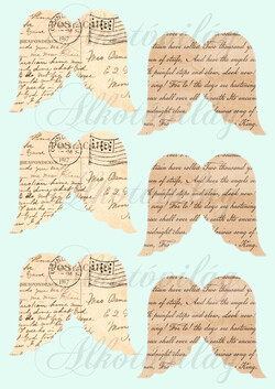 Angyalszárnyak régi írásos mintákkal