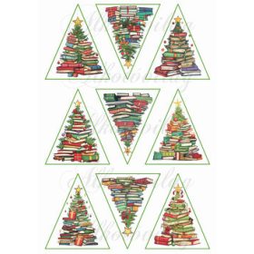 Fenyőfa könyvekből karácsonyfadíszhez