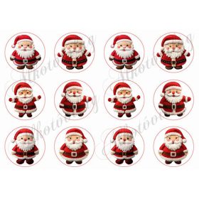 Kedves mikulások filcből varrva - 6 cm körökben