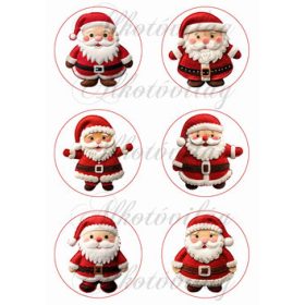 Kedves mikulások filcből varrva - 8,5 cm körökben