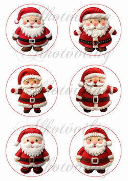 Kedves mikulások filcből varrva - 8,5 cm körökben