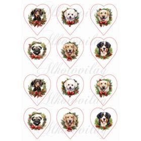 Tacsi, mopsz, labrador stb. kutyusok 6,5 cm-es szívekben