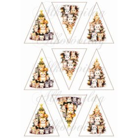 Tüneményes cica fenyőfa karácsonyfadíszhez