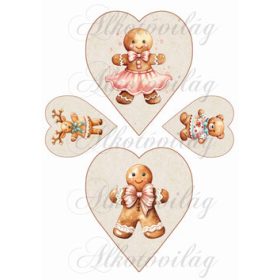 Cuki mézeskalács figurák szívekben 2 - 13 cm magas