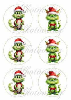 GrincsCic mikulássapkában 8,5 cm