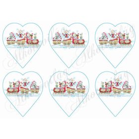 Karácsonyi vonat szíveken 9,5 cm magas