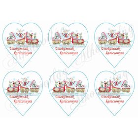   Karácsonyi vonat szíveken UNOKÁMNAK KARÁCSONYTRA felirattal 9,5 cm magas