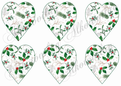 Szívek magyal levelekkel - 9,5 cm magas