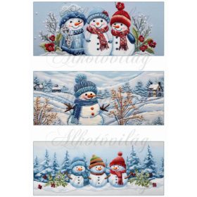 Cuki hímzett hóemberkék- BÖGREPALÁST - 8 x 19,5 cm